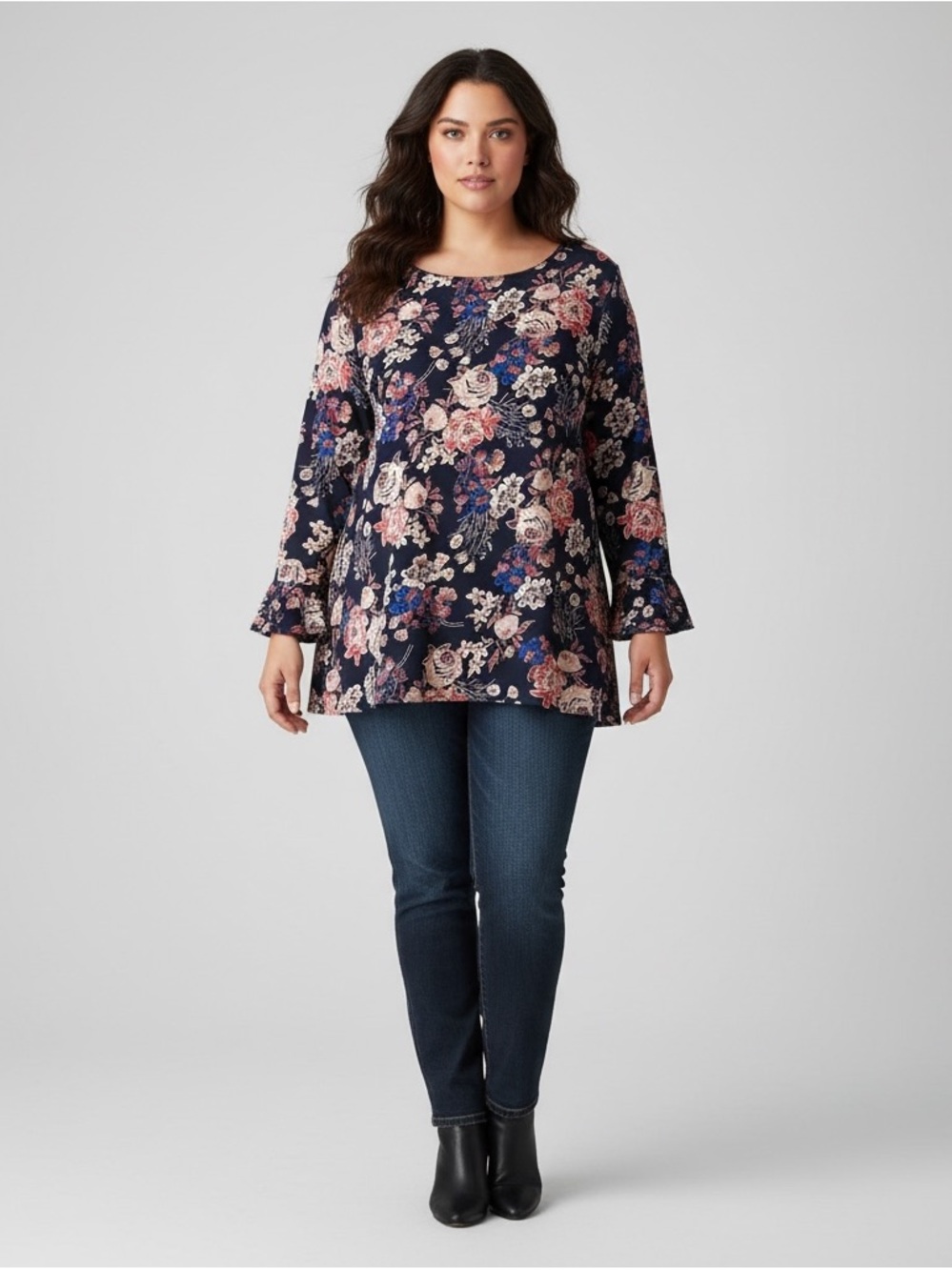 💖Beautiful Women's Plus Size "Wallpaper" Floral Blouse Size 1X